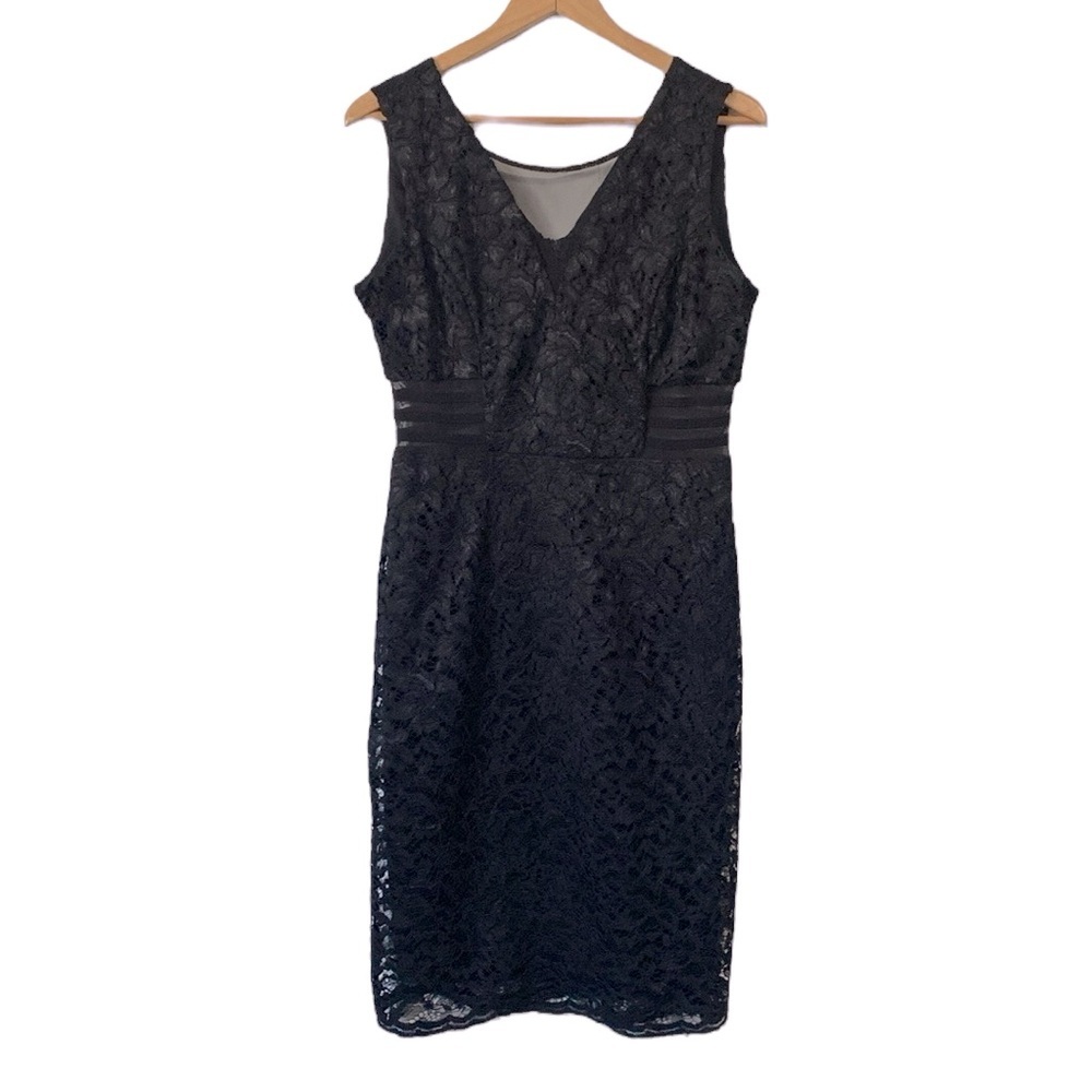 Enfocus Studio Black lace sleeveless Dress size 8